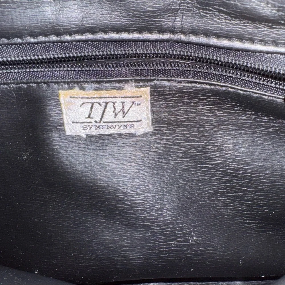 Vintage TJW by Mervyn’s Black Snakeskin Clutch Purse - Picture 3 of 4